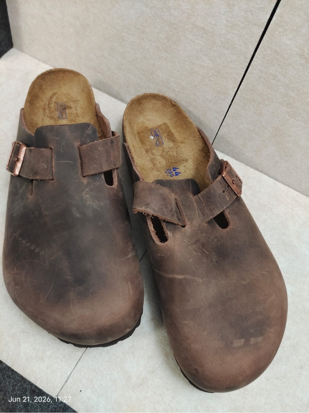 NWOB Birkenstock Boston Oiled Leather Soft Footbed Habana Shoes Men’s Sz 11